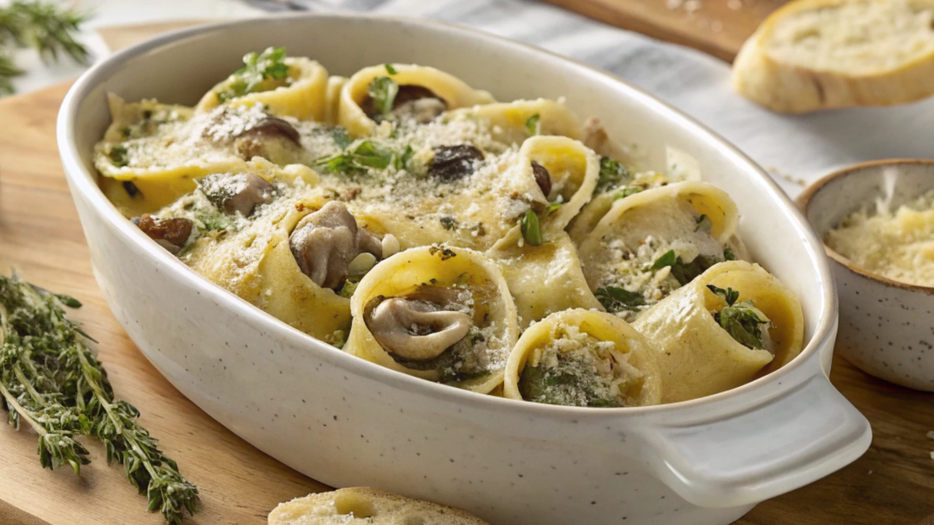 Creamy Mushroom-Stuffed Lumache Pasta Recipe