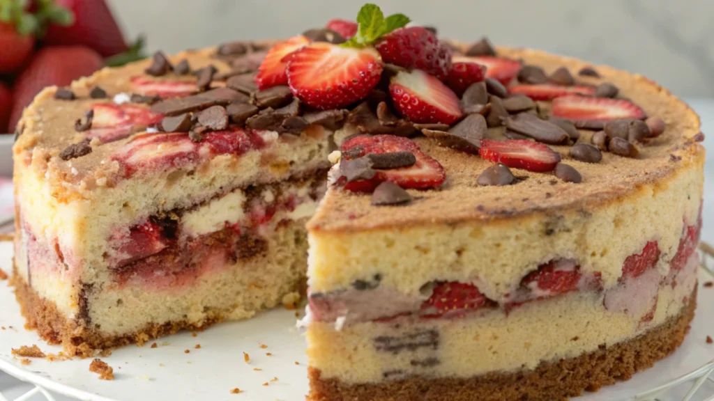 Ultimate Strawberry Earthquake Cake: 6 Layers of Heavenly Goodness.