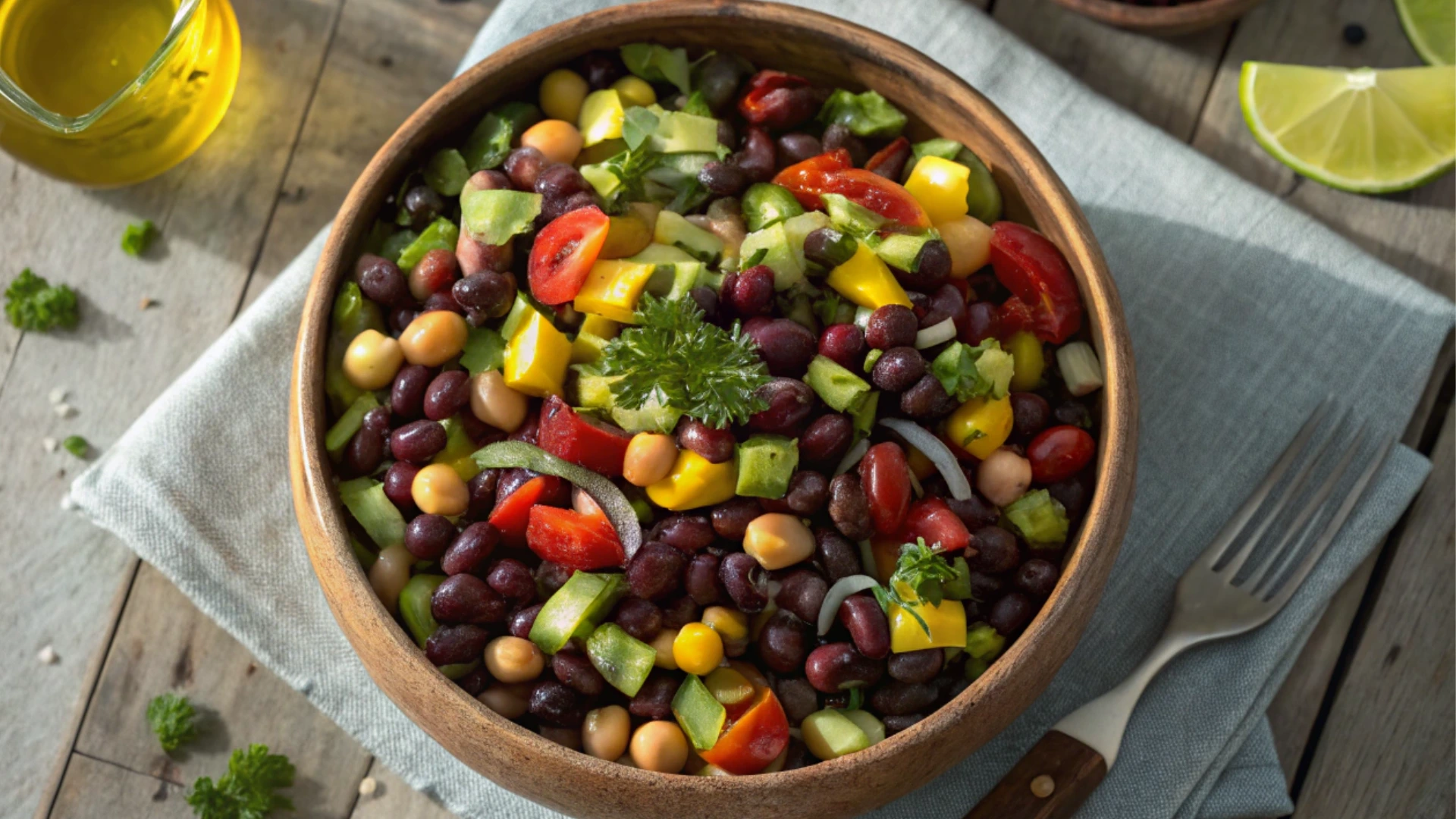 Delicious Dense Bean Salad Recipe with Vibrant Ingredients