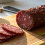 Delicious Beef Salami Slices with Artisanal Flair