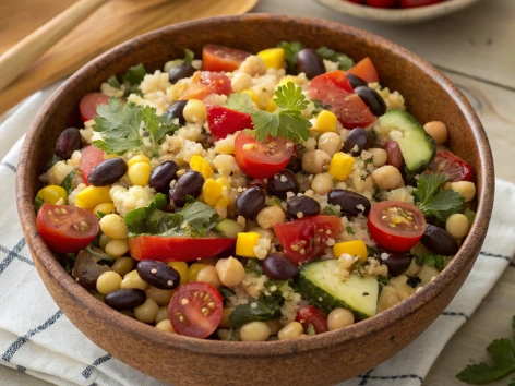 Rich and Flavorful Dense Bean Salad with Brownie-Inspired Texture