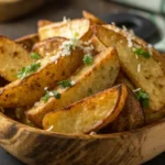 Crispy Baked Garlic Parmesan Potato Wedges.