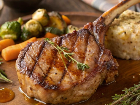 Juicy Duroc Pork Chops with Herb Seasoning and Apple Cider Glaze