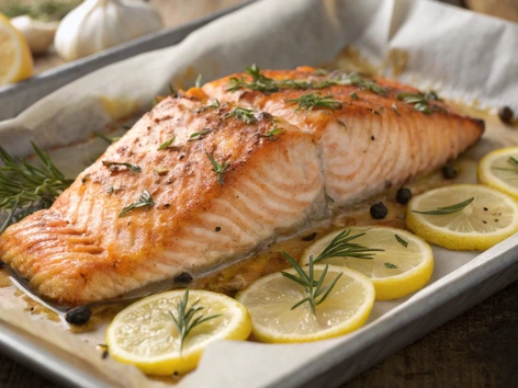 Juicy Herb-Crusted Salmon Cooked in Convection Oven