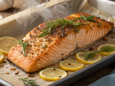 Perfectly Baked Salmon in Convection Oven with Herbs and Lemon