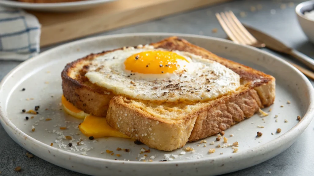 Breakfast with Air Fryer Egg and Cheese Toast