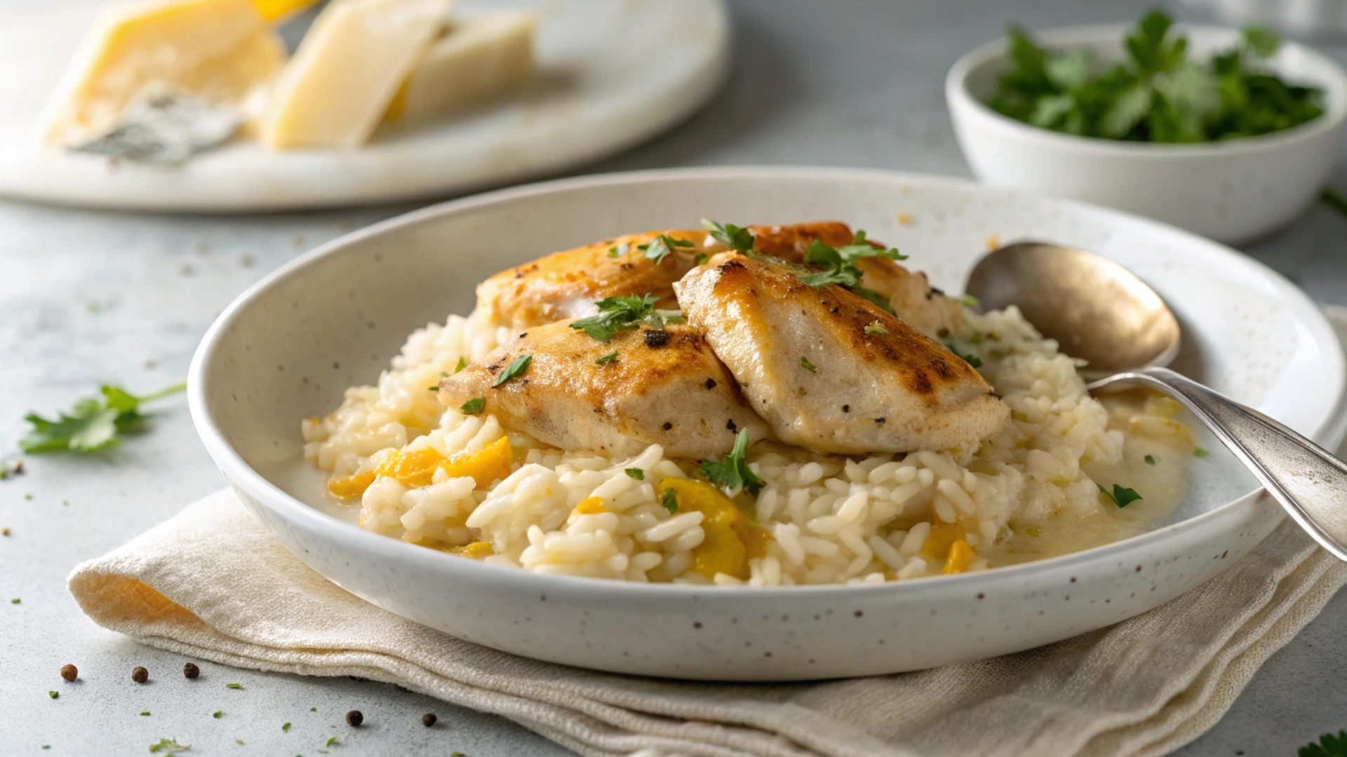 Creamy Chicken and Rice in Skillet