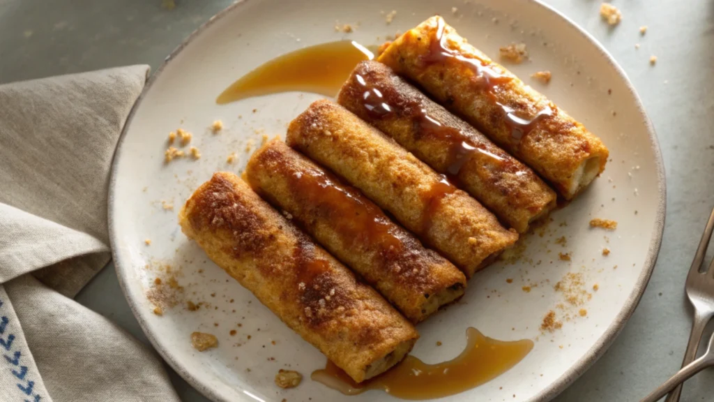 Sausage French Toast Roll-Ups recipe finished and served