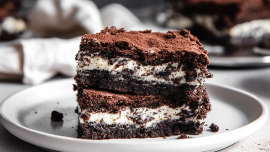 Gluten-Free Oreo Cookie Slutty Brownies on Baking Sheet