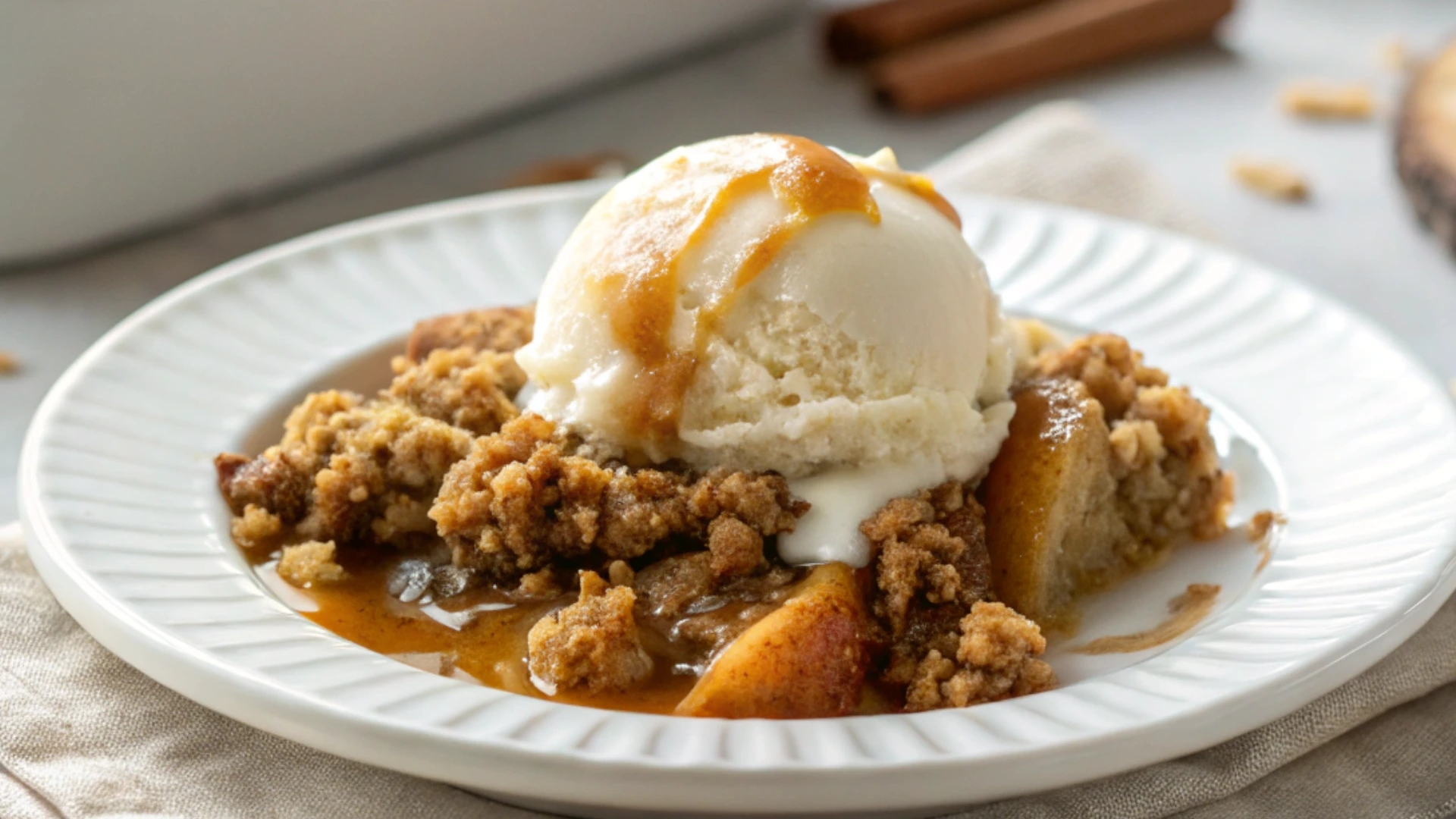 Gooey Caramel Apple Crumble Slice