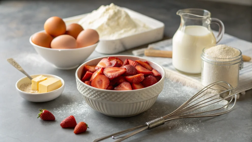 Slice of Strawberry Shortcake Layer Cake